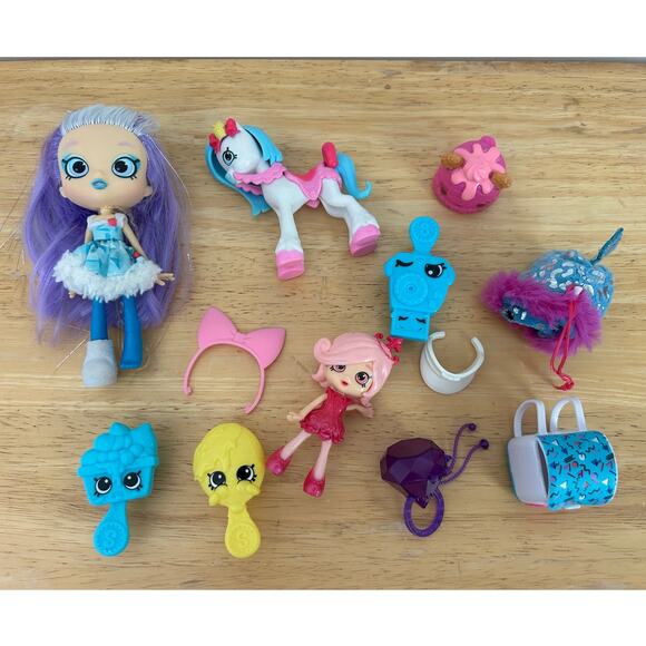 Shopkins Other - Shopkins Kindi Kids Doll Lot – Marsha Mello, Donatina, Petkins & Accessories